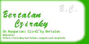 bertalan cziraky business card